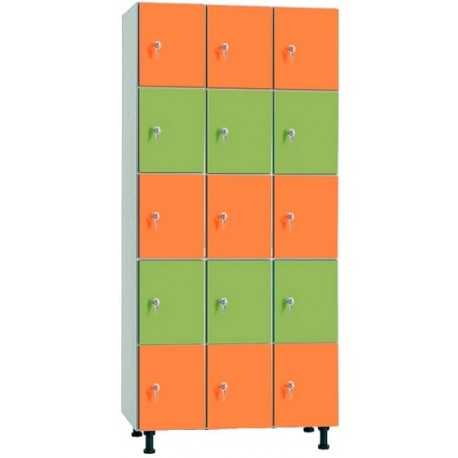 Taquillas melamina 5 puertas 3 cuerpos