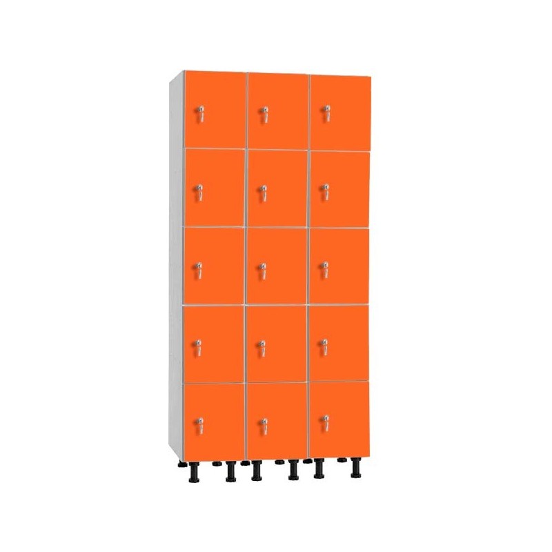 Taquillas melamina 5 puertas 3 cuerpos