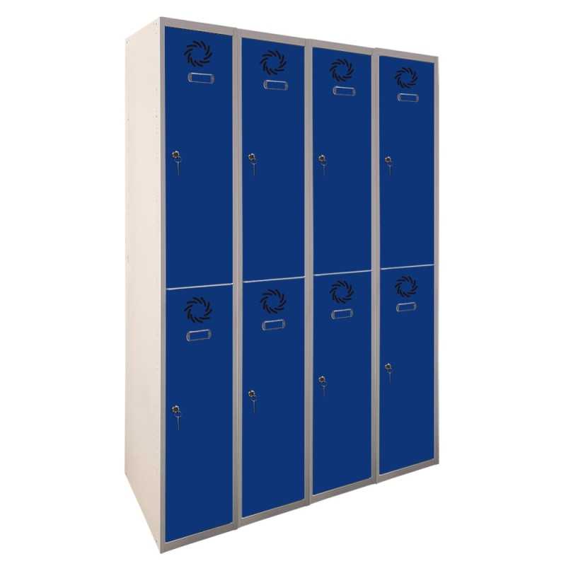 Taquilla metálica 2 puertas 4 cuerpos