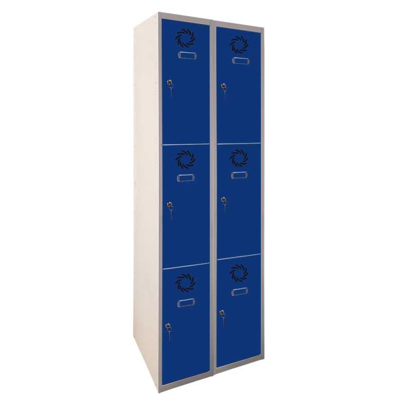 Taquilla metálica 3 puertas 2 cuerpos
