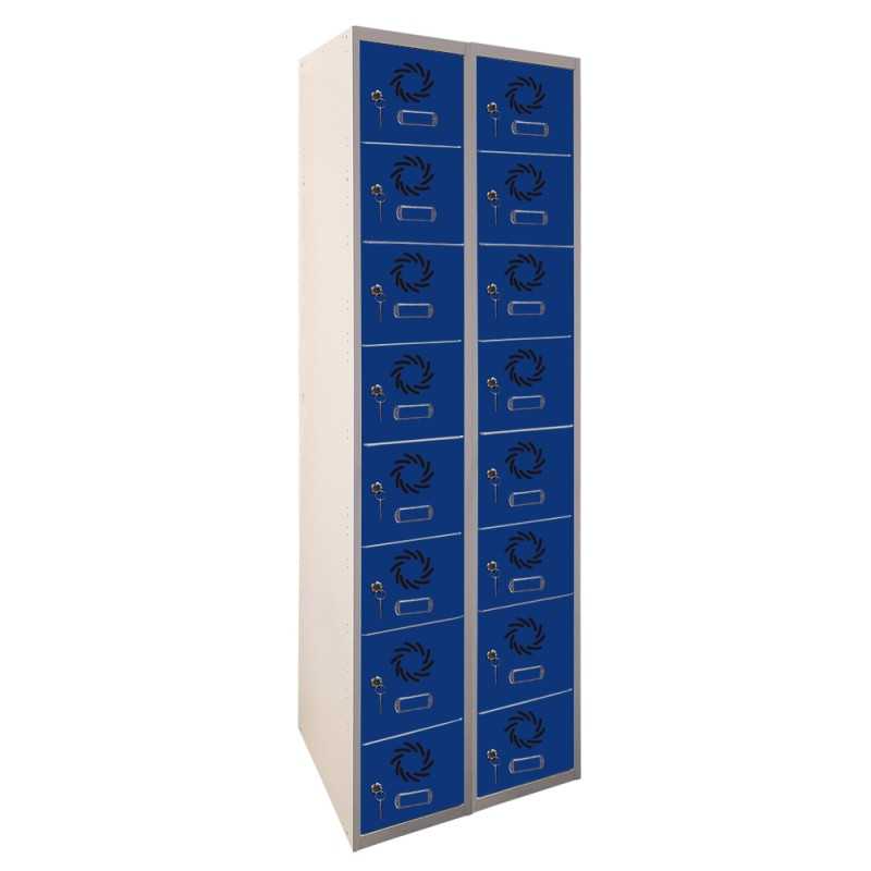 Taquilla metálica 8 puertas 2 cuerpos