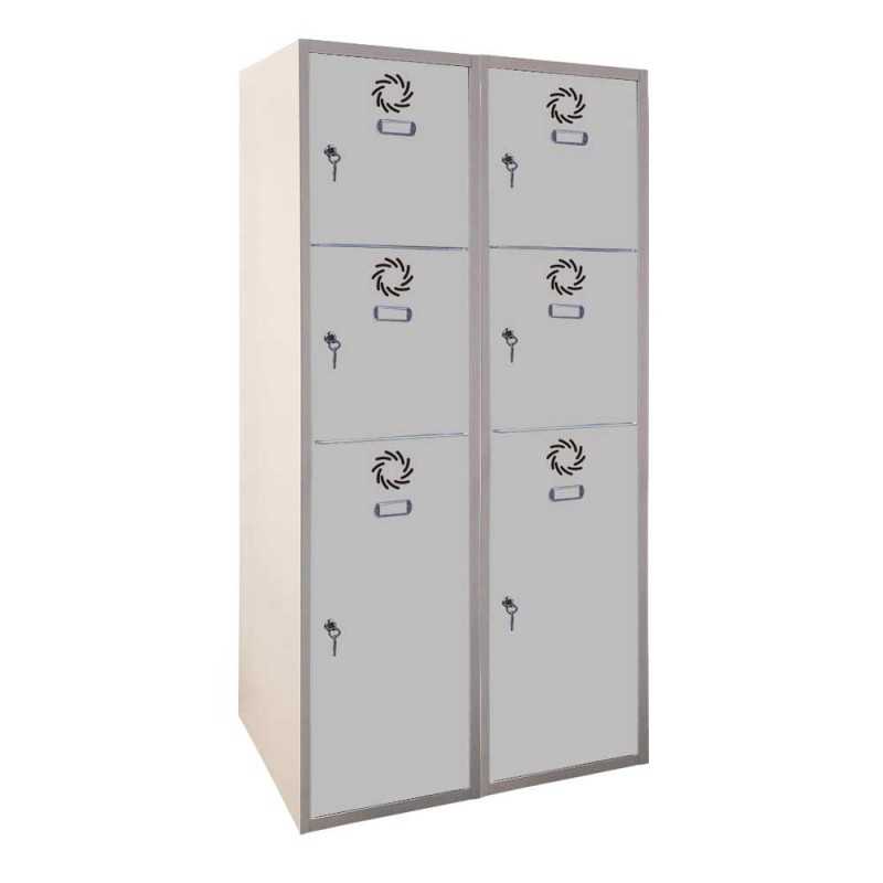 Consigna metálica 4 puertas pequeñas y 2 puertas grandes