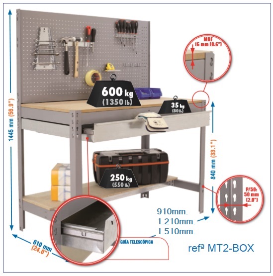 MT2-BOX banco de trabajo completo